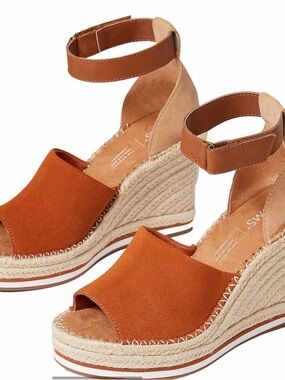 TOMS Marisol Suede Espadrille Wedge Sandal W 9